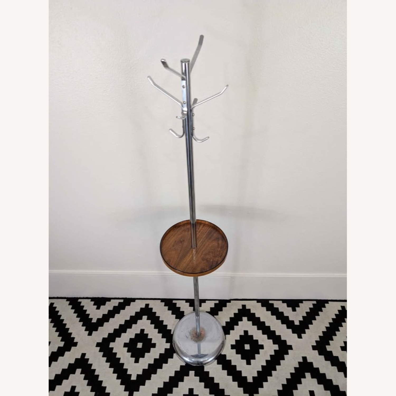 MCM Bauhaus Style Chrome & Rosewood Coat Rack - image-2