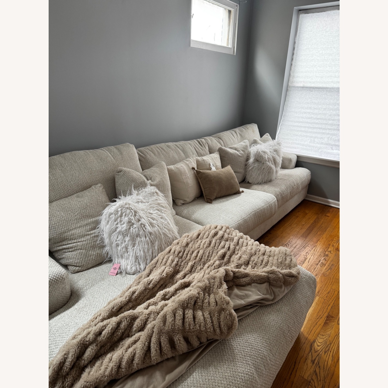 Ashley Furniture Natural Fabric 2 Piece Sectional - image-2