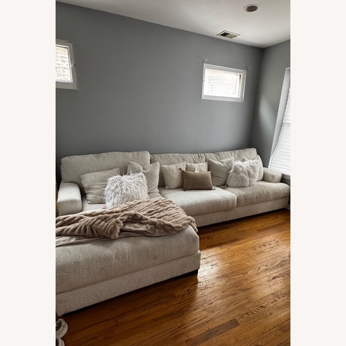 Used Ashley Furniture Natural Fabric 2 Piece Sectional for sale on AptDeco