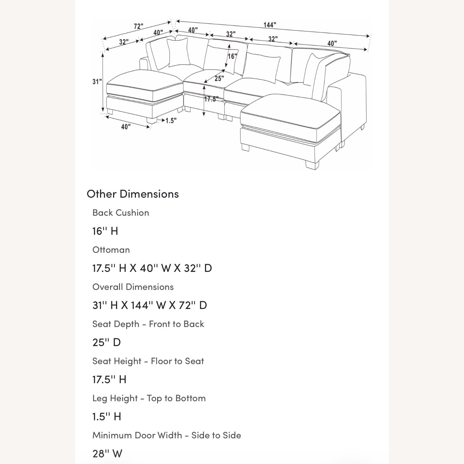 Wayfair Andreco 3+ Piece Sectional - image-2