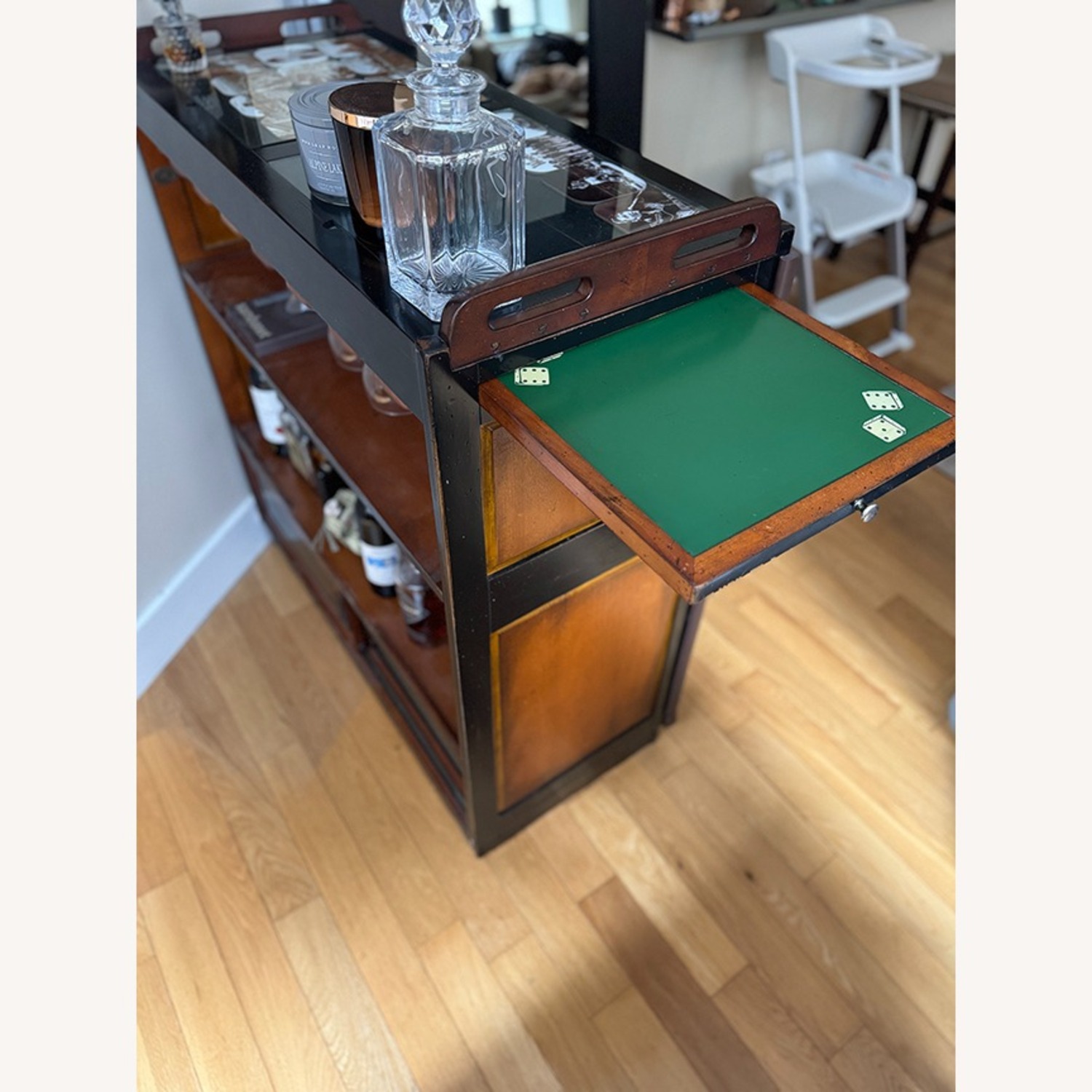 Black Wood Bar Cart - image-3