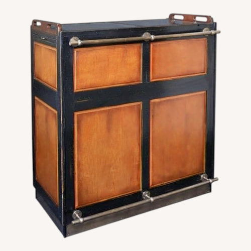 Used Black Wood Bar Cart for sale on AptDeco