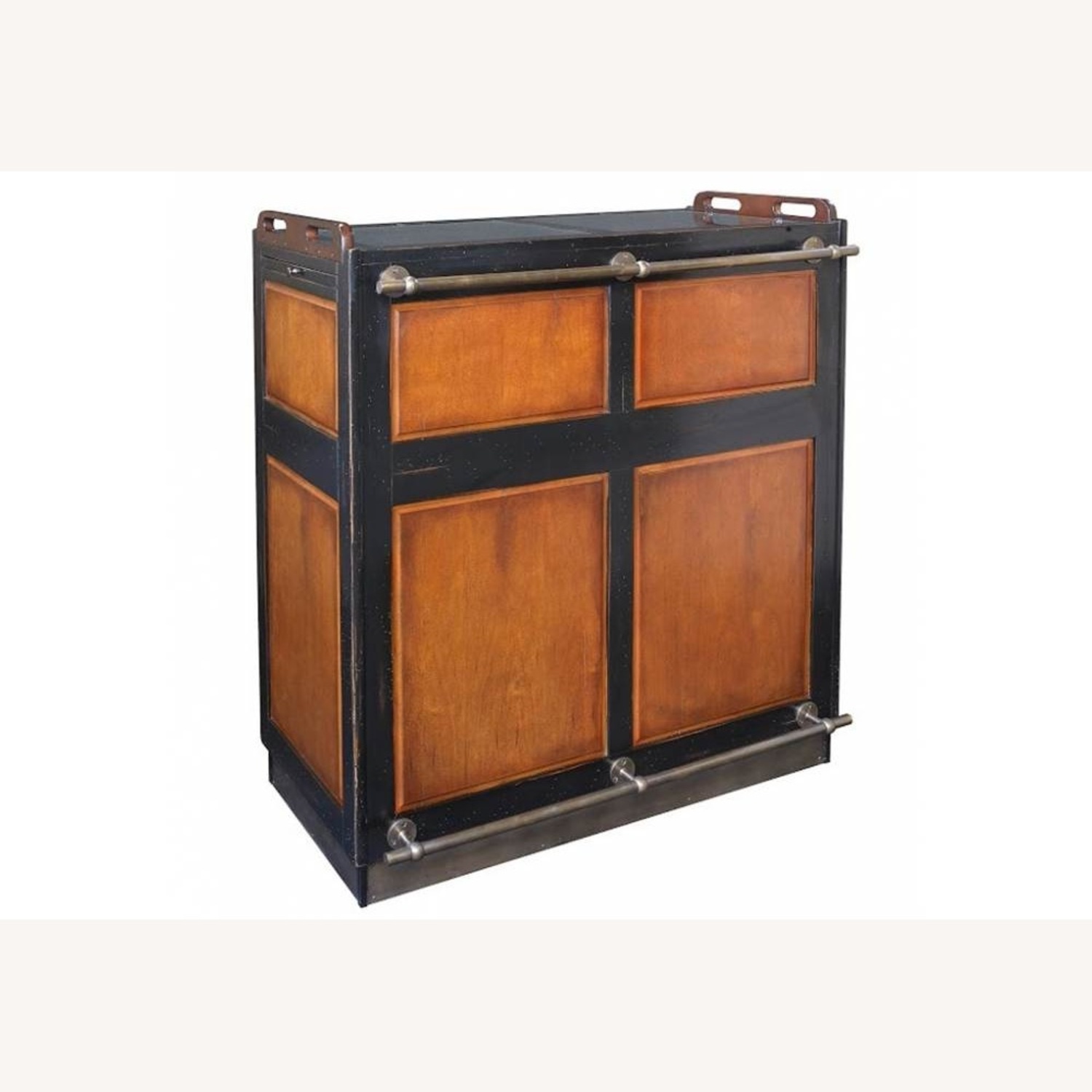 Black Wood Bar Cart - image-6