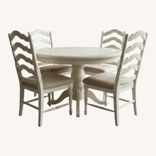 Used Charleston 6-Piece White Wood Dining Set for sale on AptDeco