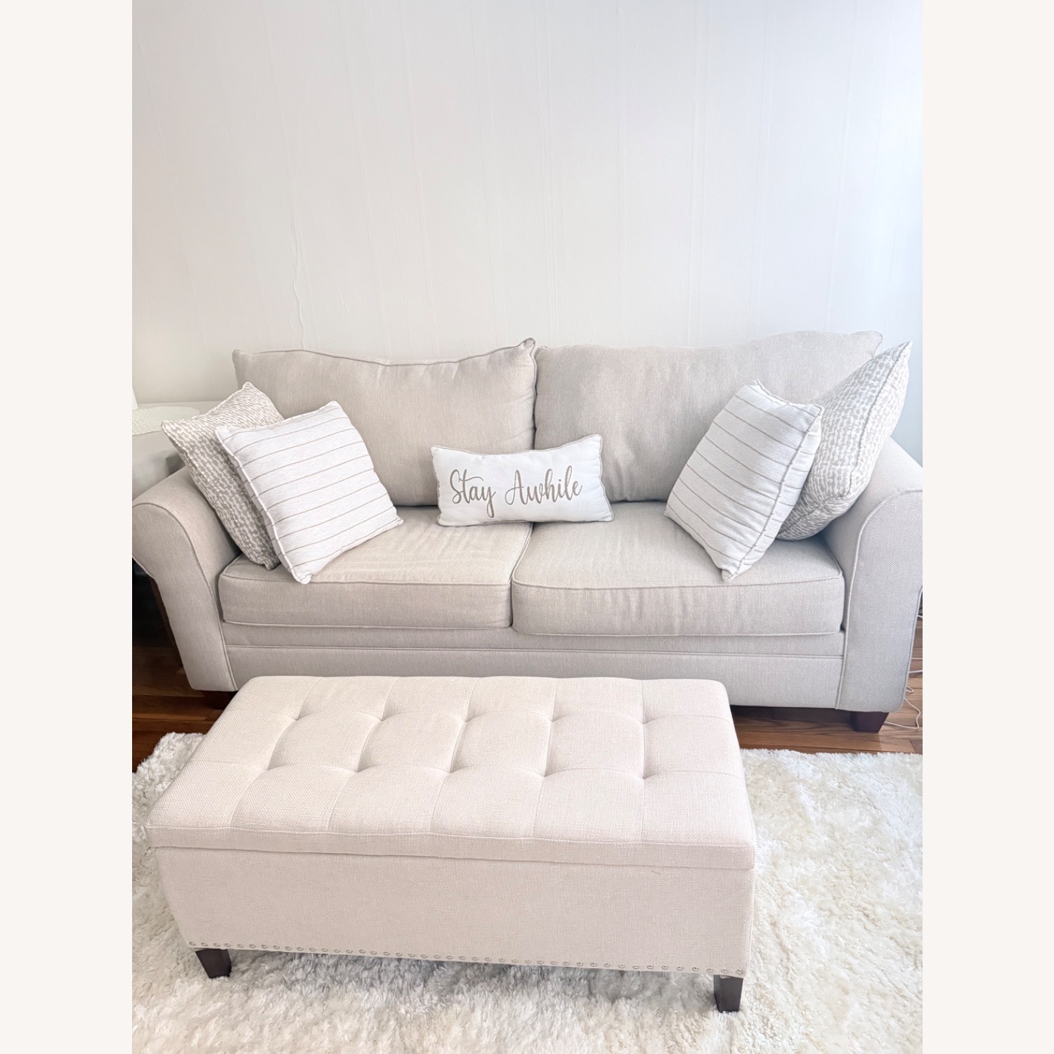 Bob's Discount Furniture Gold Fabric Sleeper Sofa - image-1