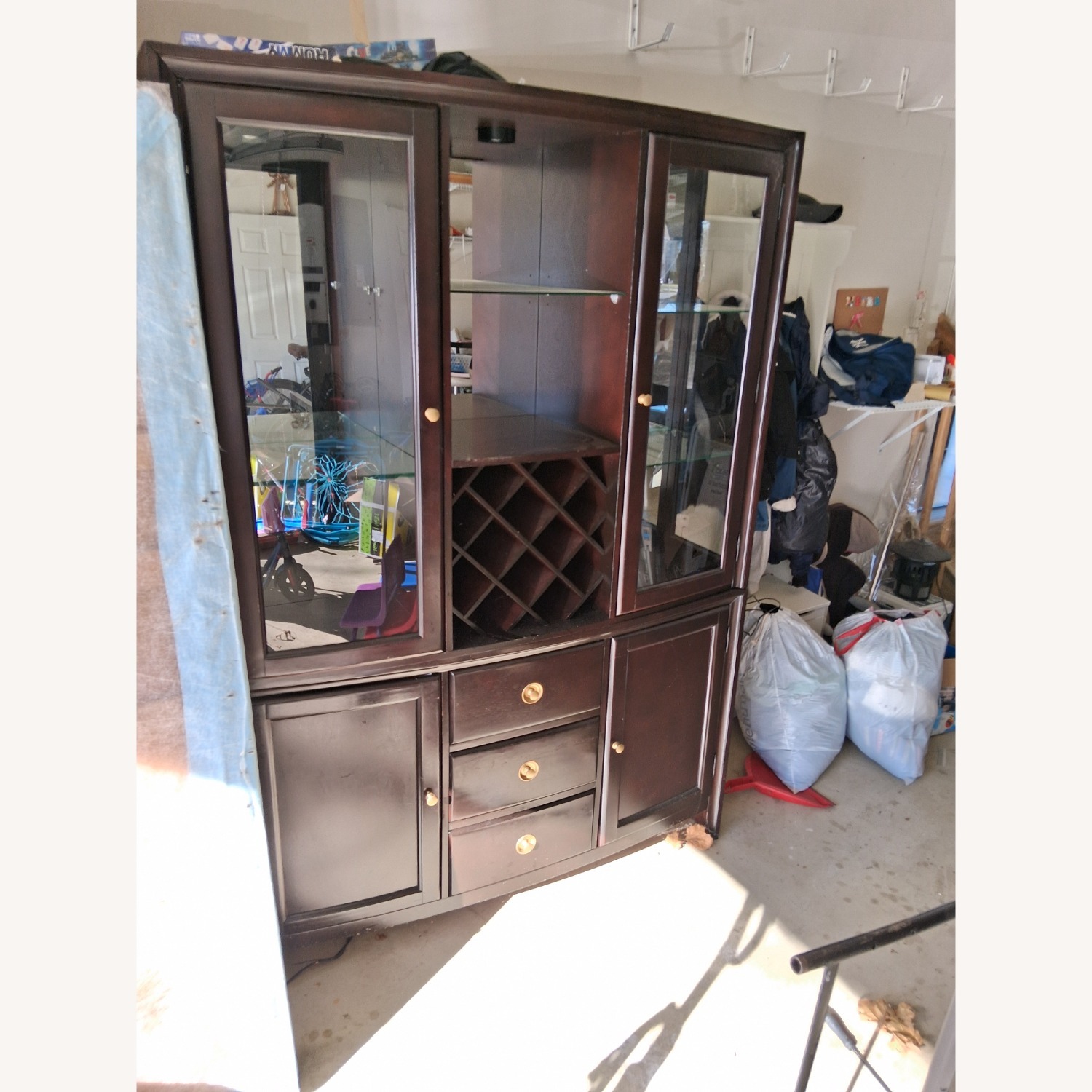 Dark Brown Wood Sideboard - image-3