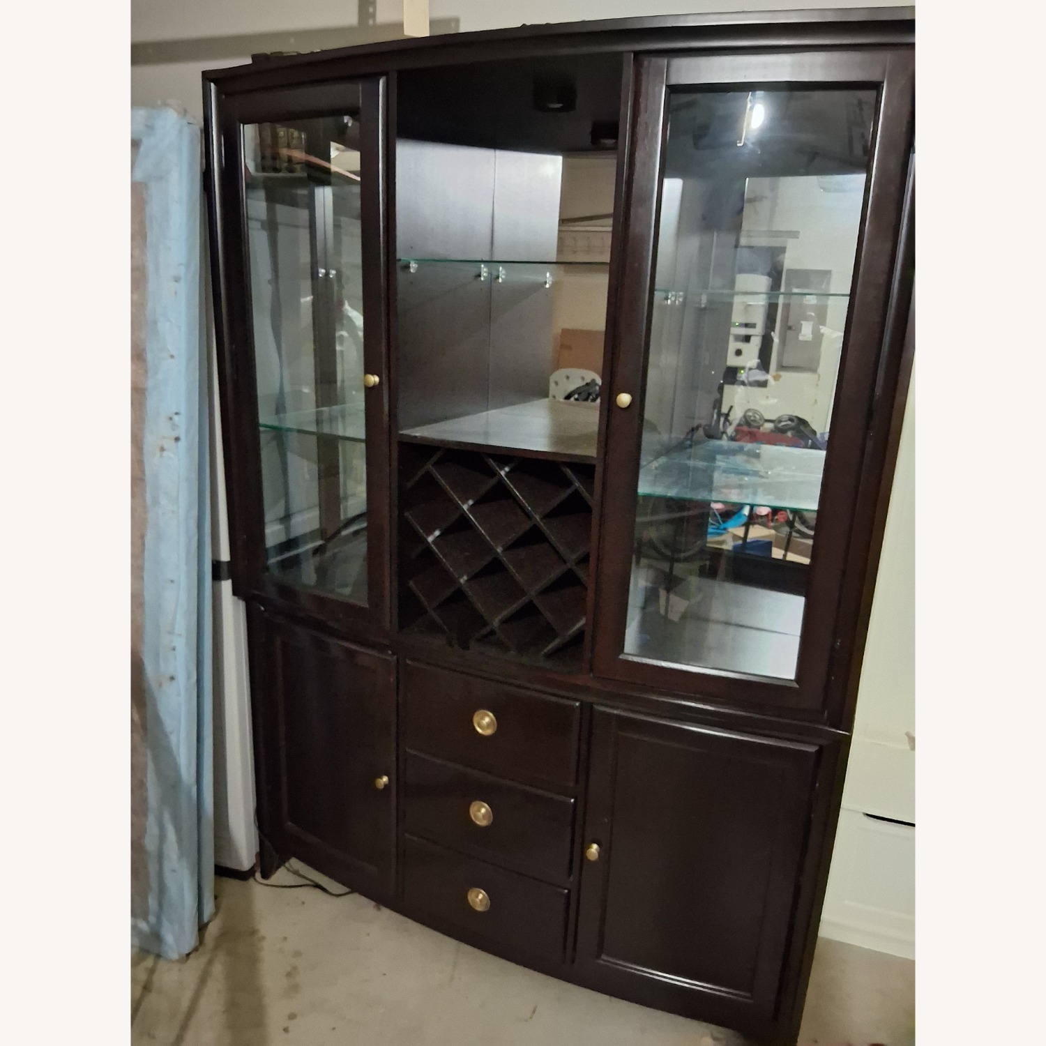 Dark Brown Wood Sideboard - image-1