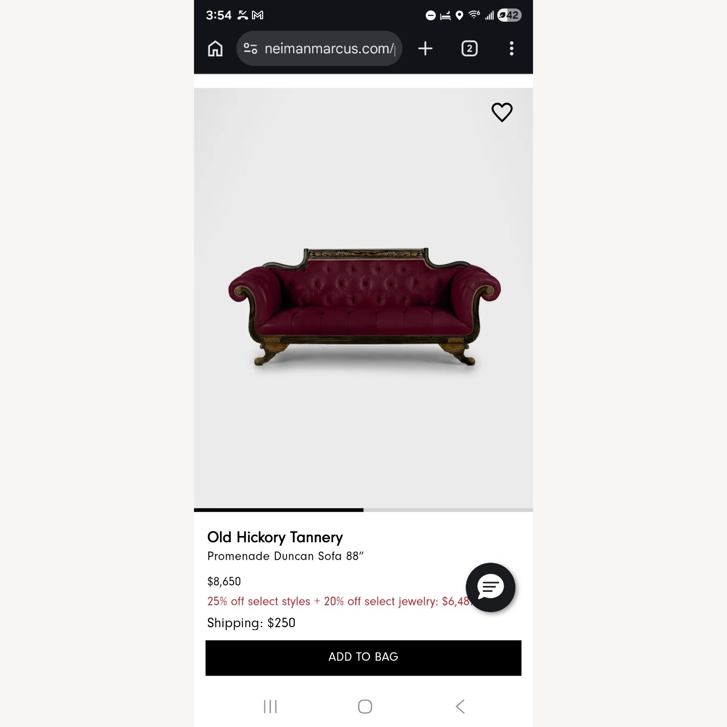 Teal Old Hickory Tannery Leather Couch - image-8