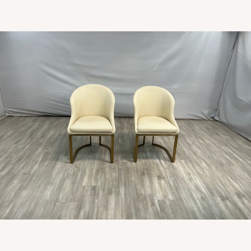 Used Orren Ellis Teferi PU Leather Stainless Steel Base Set of 2 for sale on AptDeco