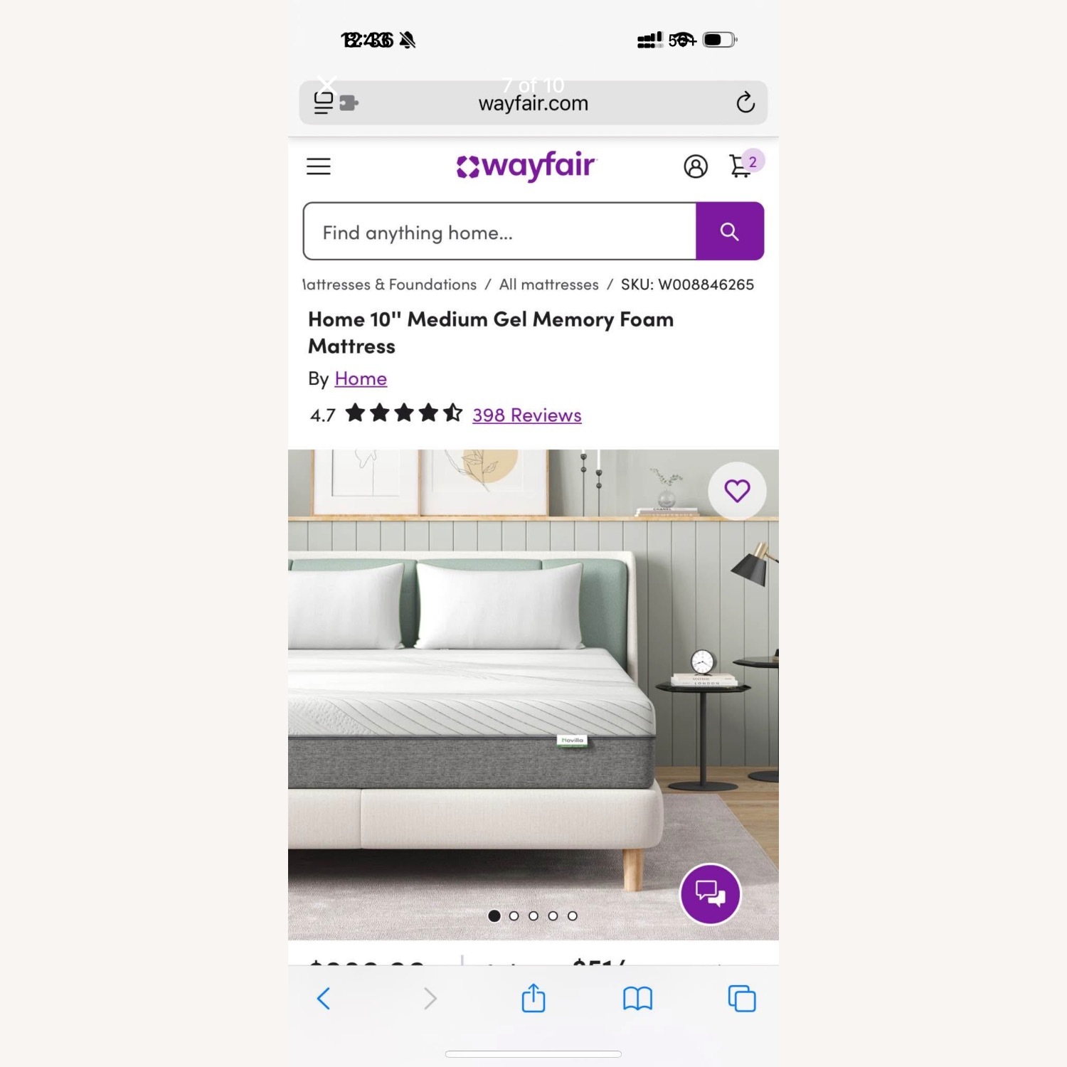 Wayfair Dark Gray Queen Bed - image-4