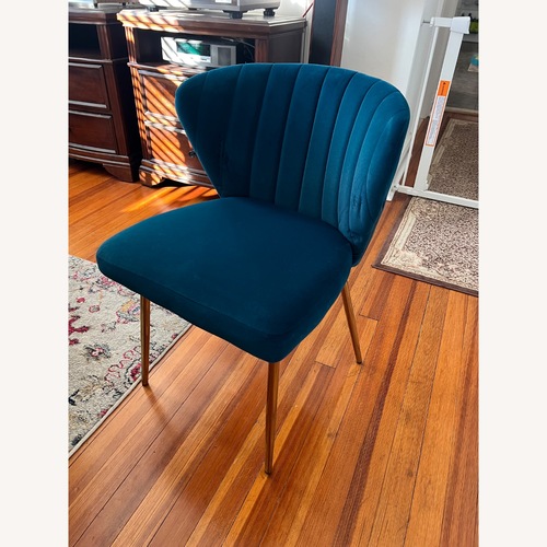 Used Wayfair Blue Fabric Accent Chair for sale on AptDeco