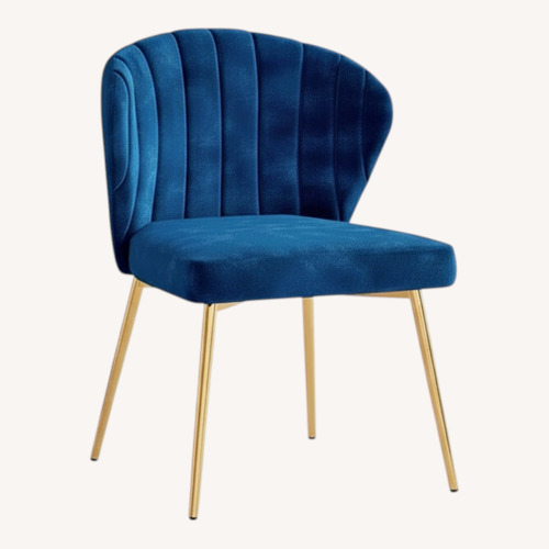 Used Wayfair Blue Fabric Accent Chair for sale on AptDeco