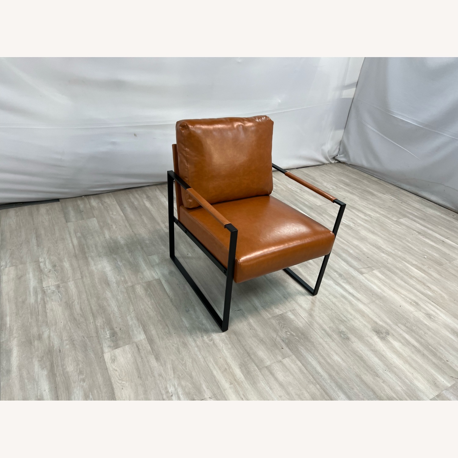 17 Stories Achilina Soft Vegan Leather Arm Accent Chair - image-2