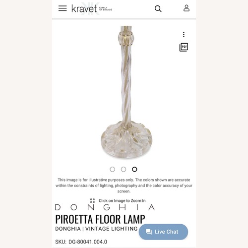 Used Donghia Piroetta Vintage Murano Glass Floor Lamp for sale on AptDeco