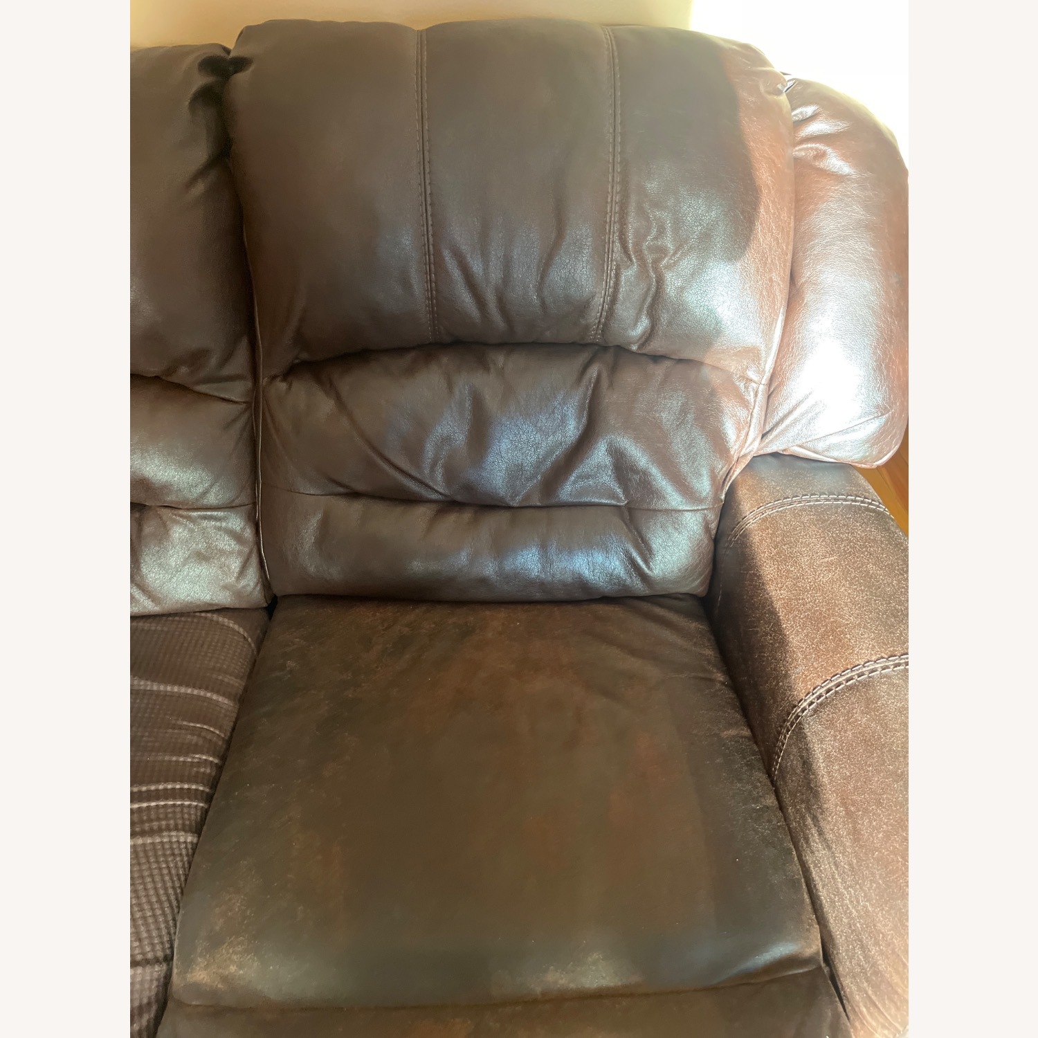 Dark Brown Faux Leather 2 Piece Sectional - image-3