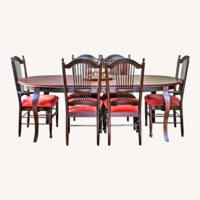 Walter E. Smithe Dark Brown Wood Dining Set