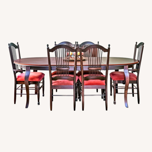 Used Walter E. Smithe Dark Brown Wood Dining Set for sale on AptDeco