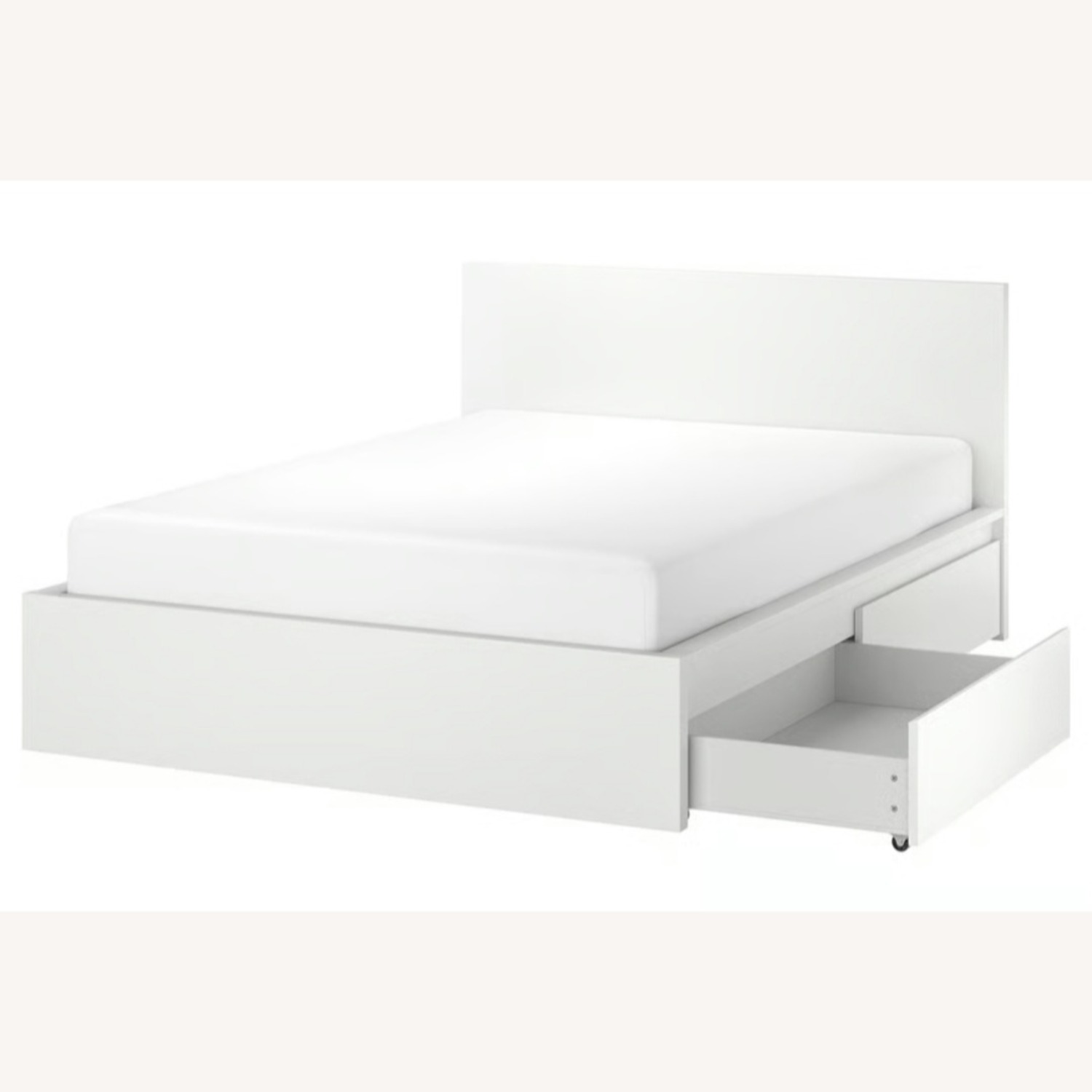 IKEA Modern White Queen Bed Frame with Storage - image-3