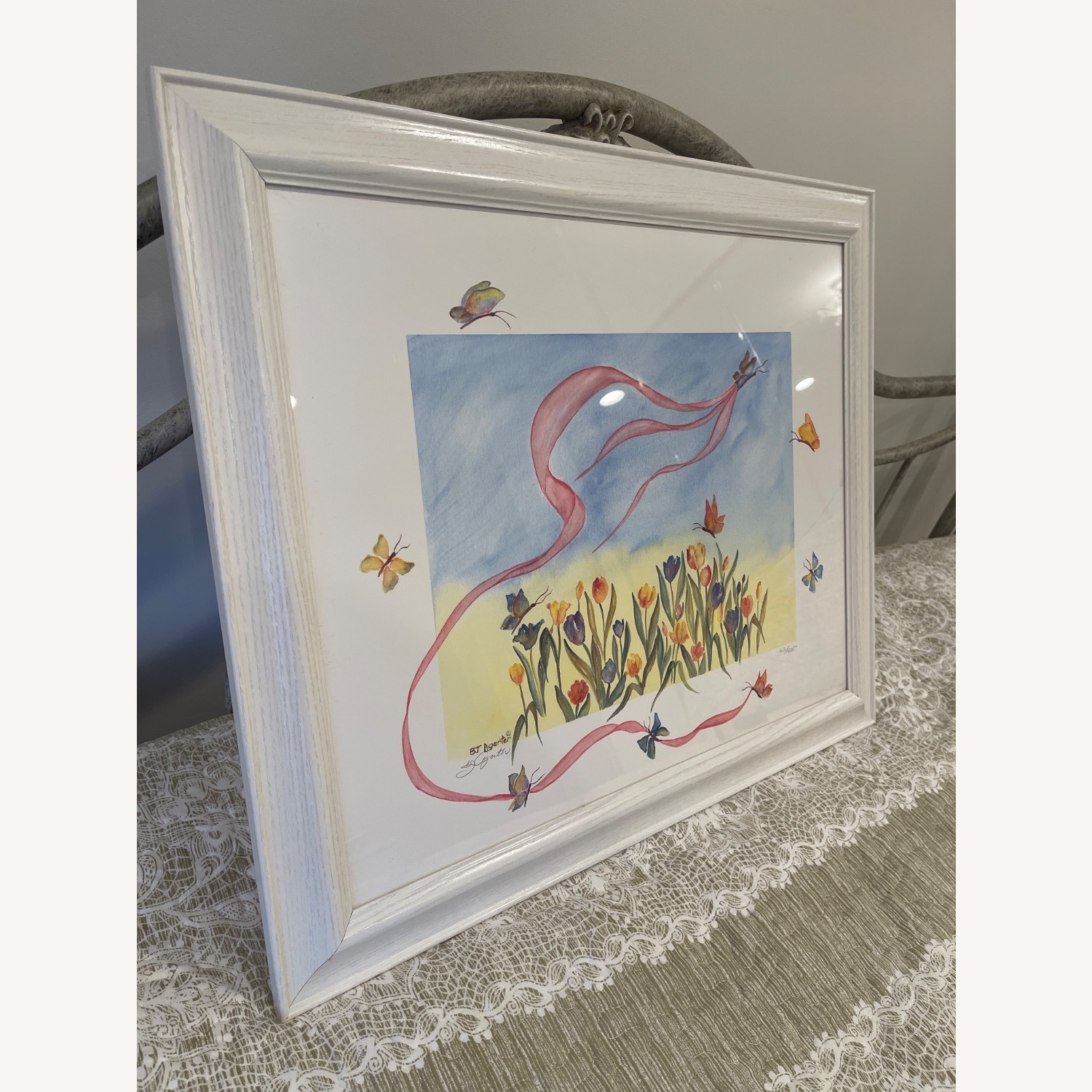  BJ Agerter signed print with White Wood Frame - image-2