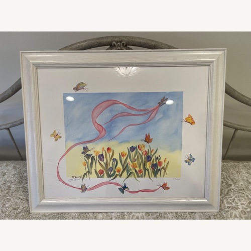 Used  BJ Agerter signed print with White Wood Frame for sale on AptDeco