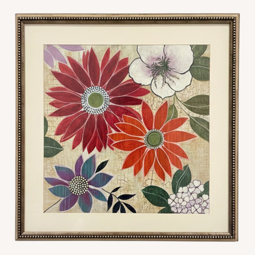 Used Red, Orange and Green Floral Wall Decor for sale on AptDeco