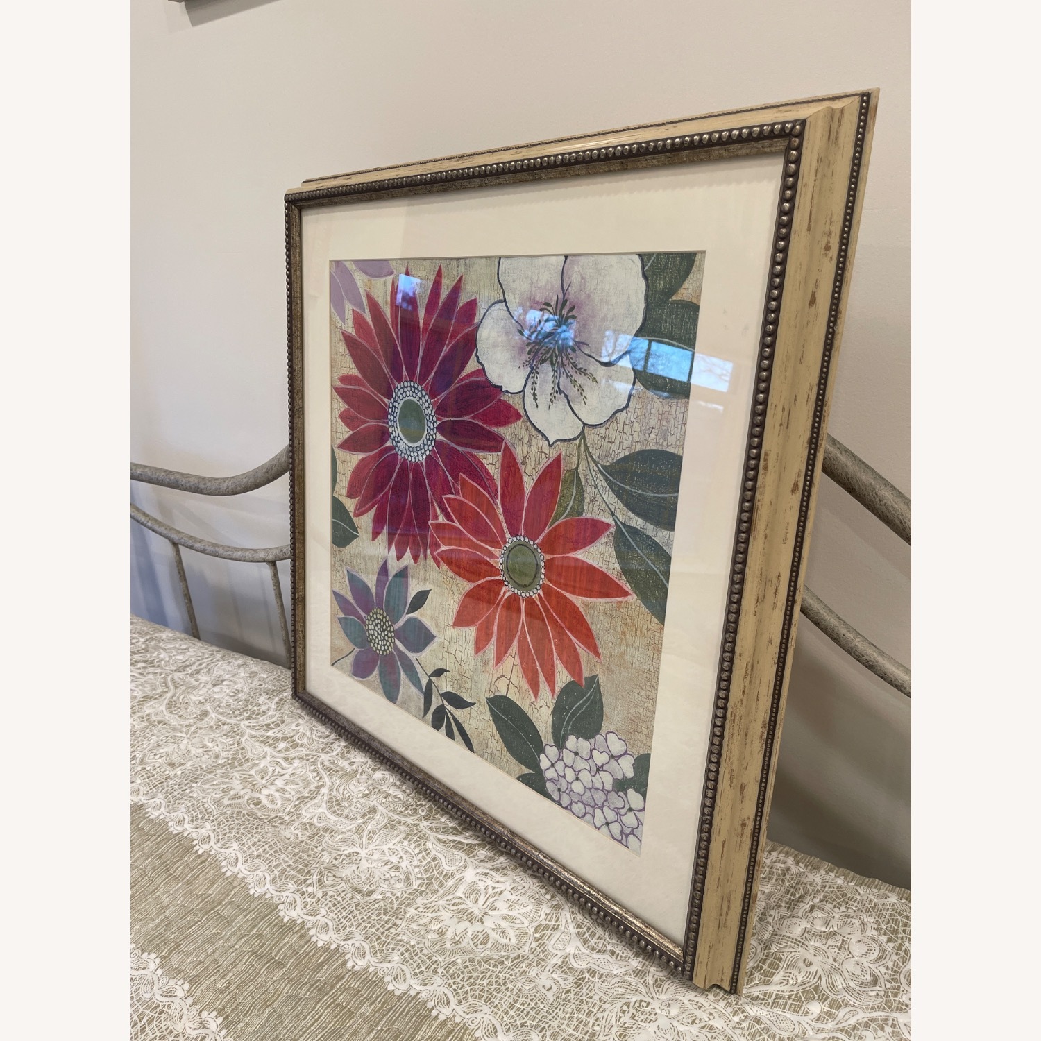 Red, Orange and Green Floral Wall Decor - image-2