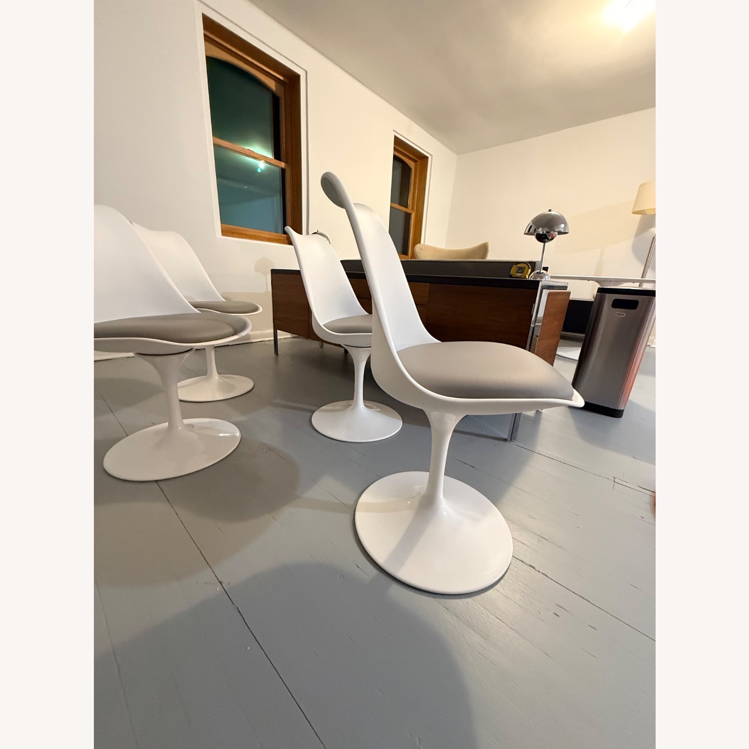 White Grey Modern Dining Chair - image-3