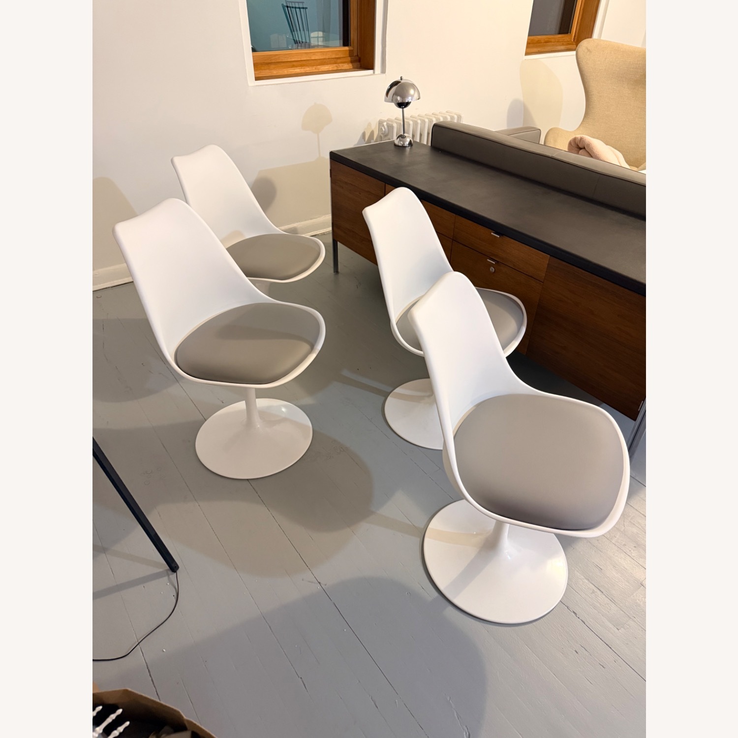 White Grey Modern Dining Chair - image-4