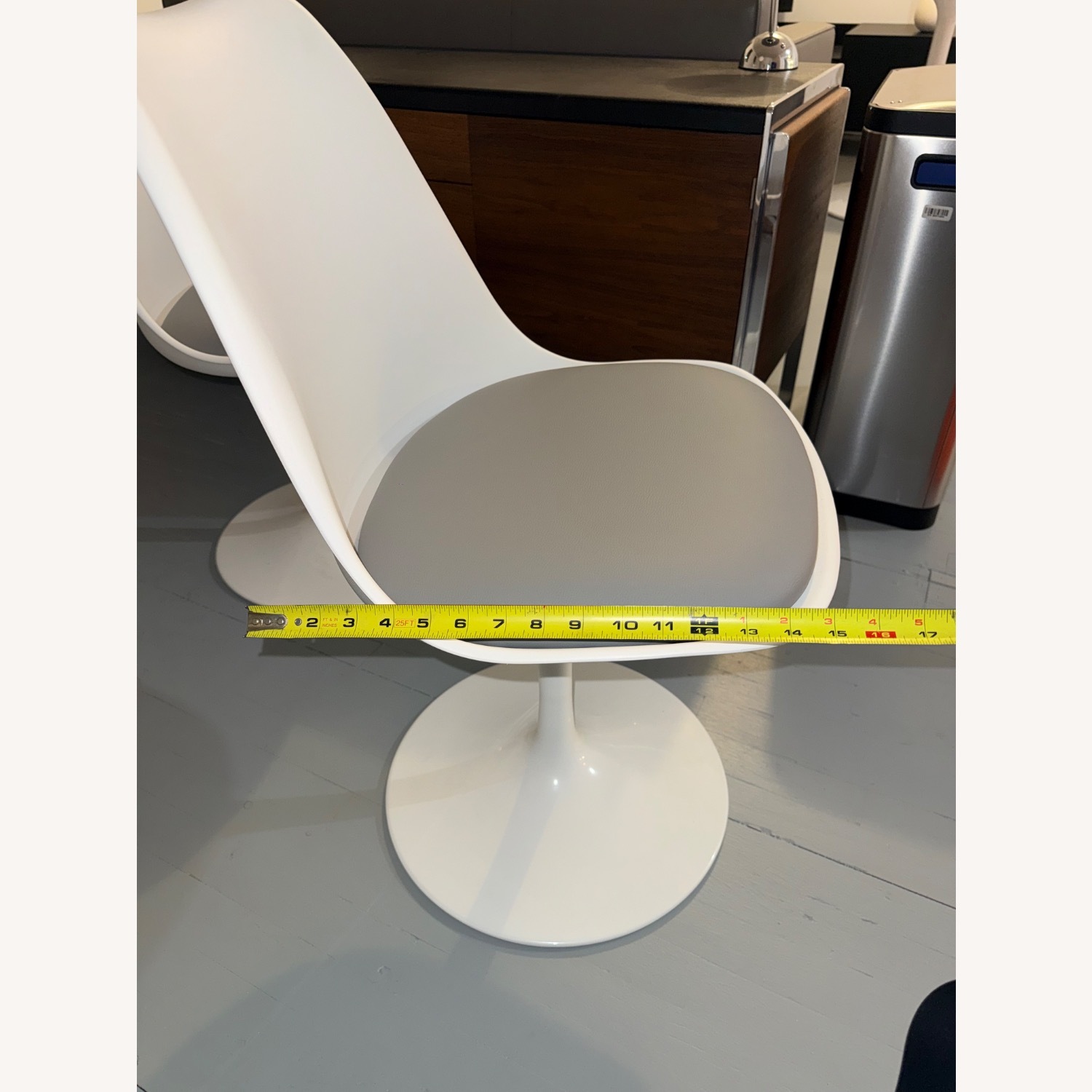 White Grey Modern Dining Chair - image-10