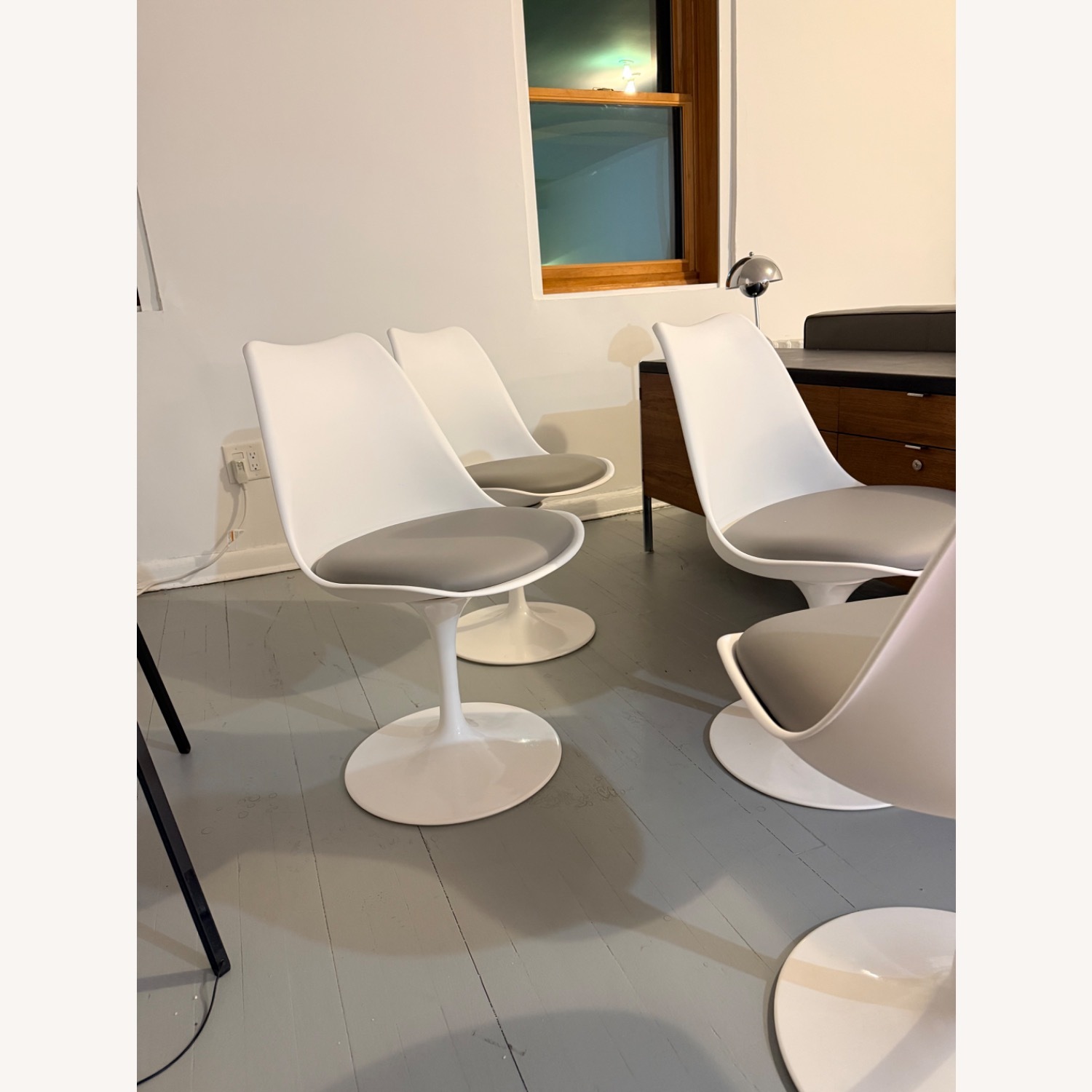 White Grey Modern Dining Chair - image-7