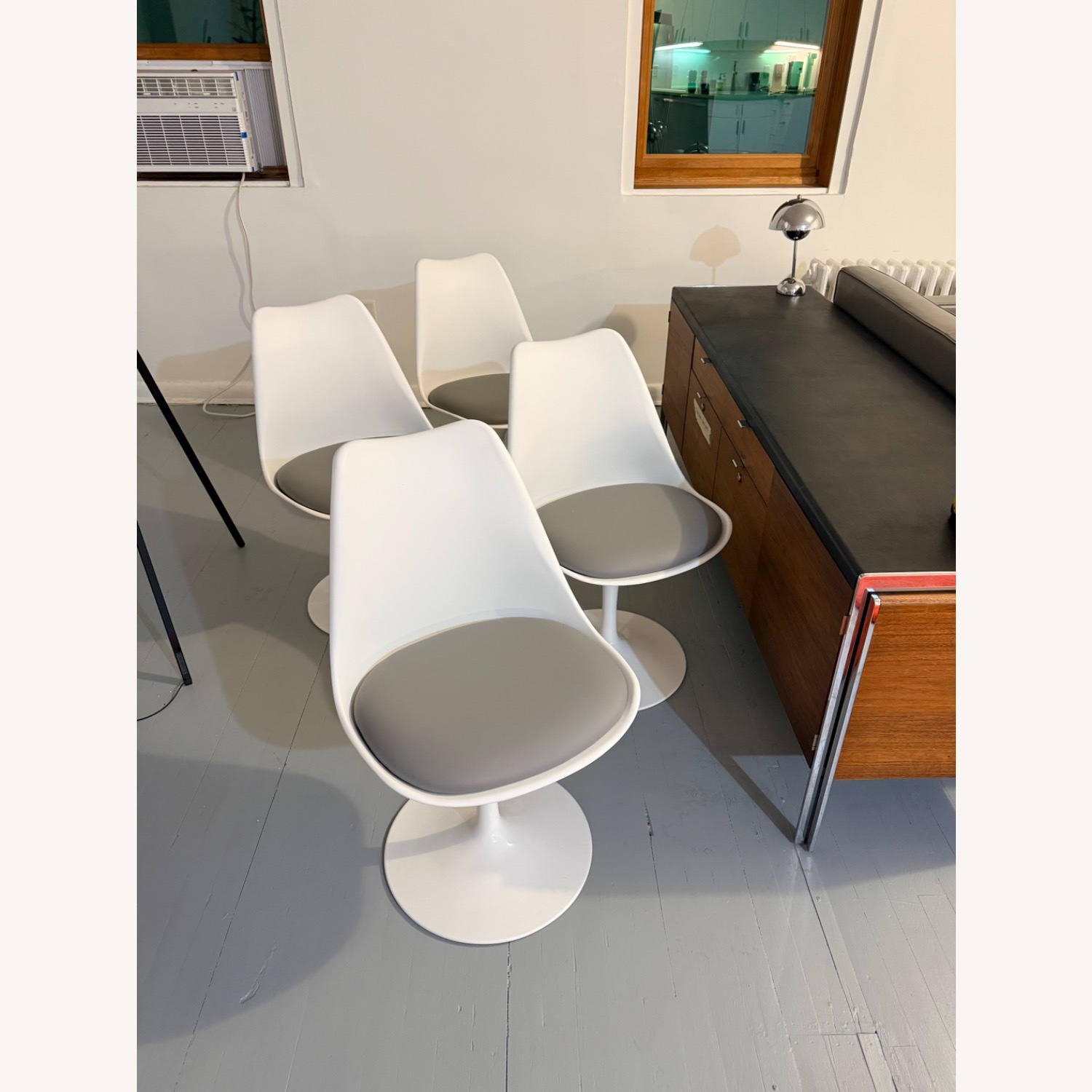 White Grey Modern Dining Chair - image-2
