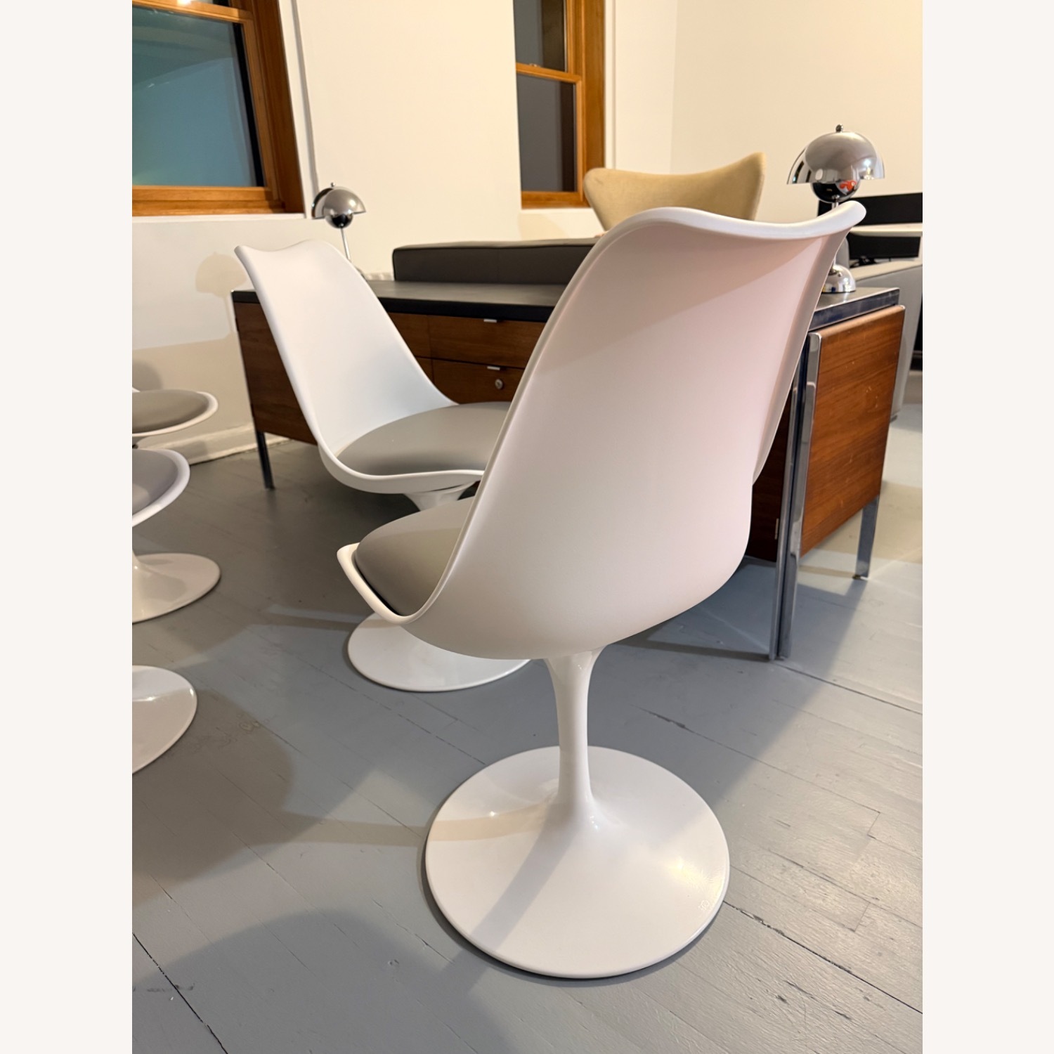White Grey Modern Dining Chair - image-6
