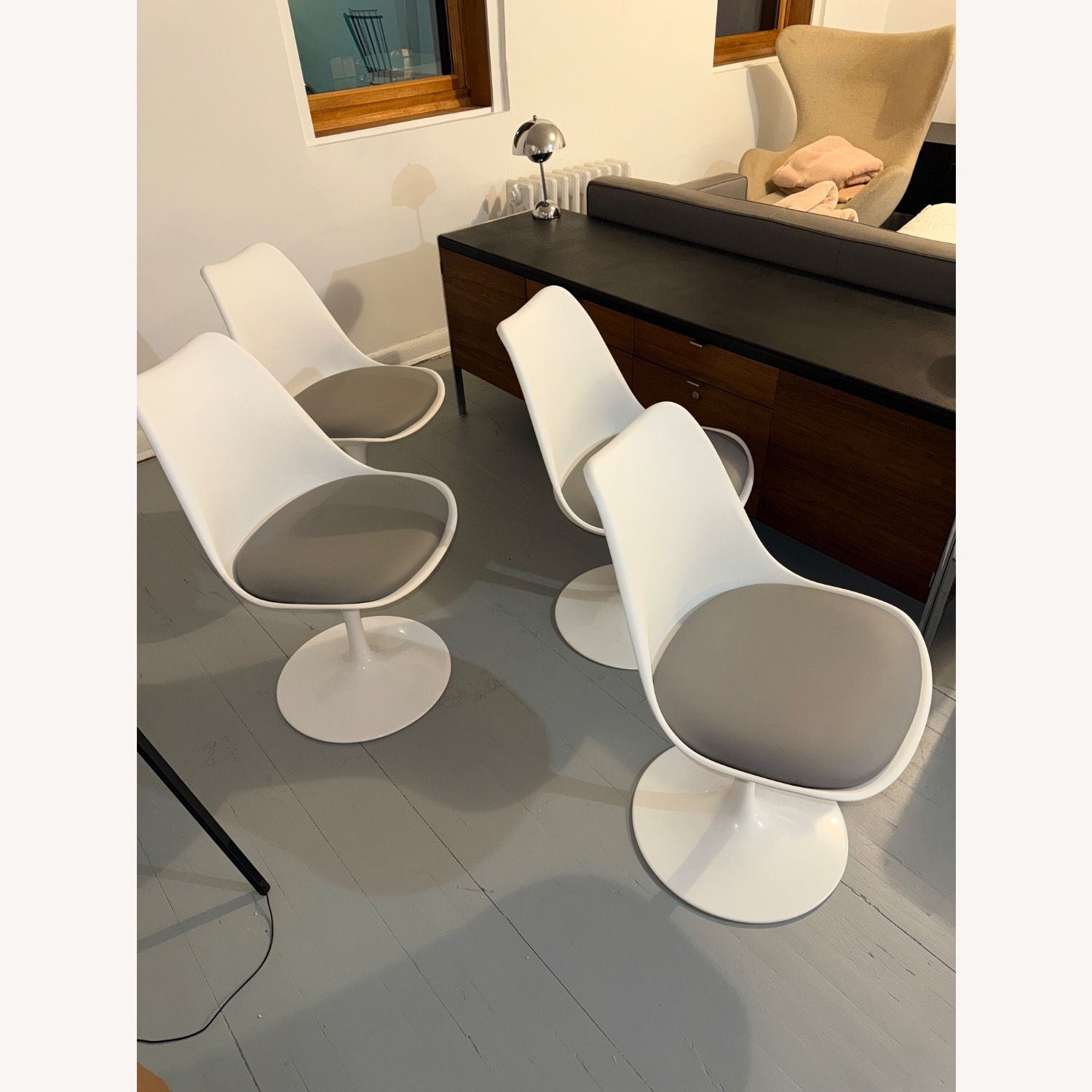 White Grey Modern Dining Chair - image-12