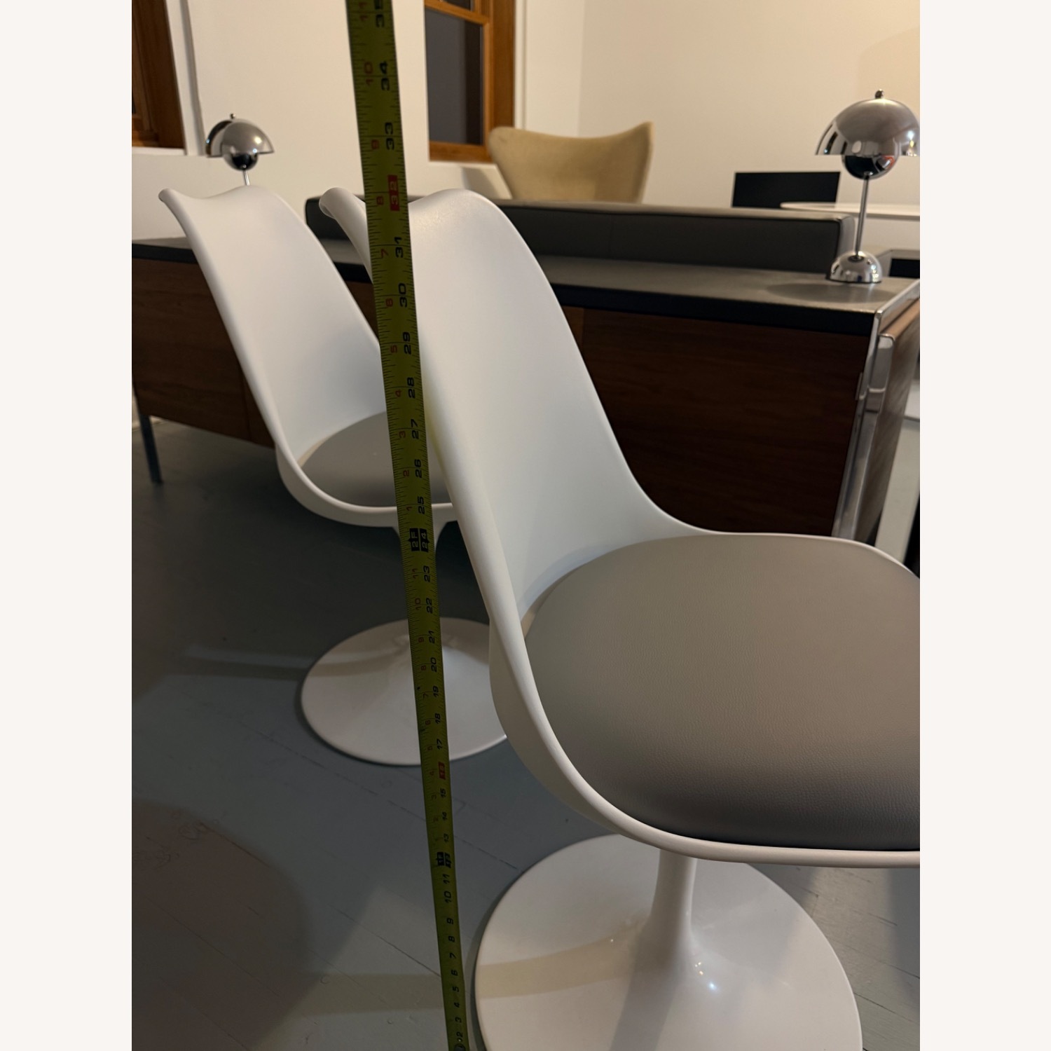 White Grey Modern Dining Chair - image-9