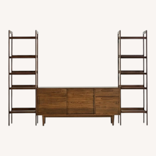 Used Crate & Barrel Tate Walnut Media Storage & desk for sale on AptDeco