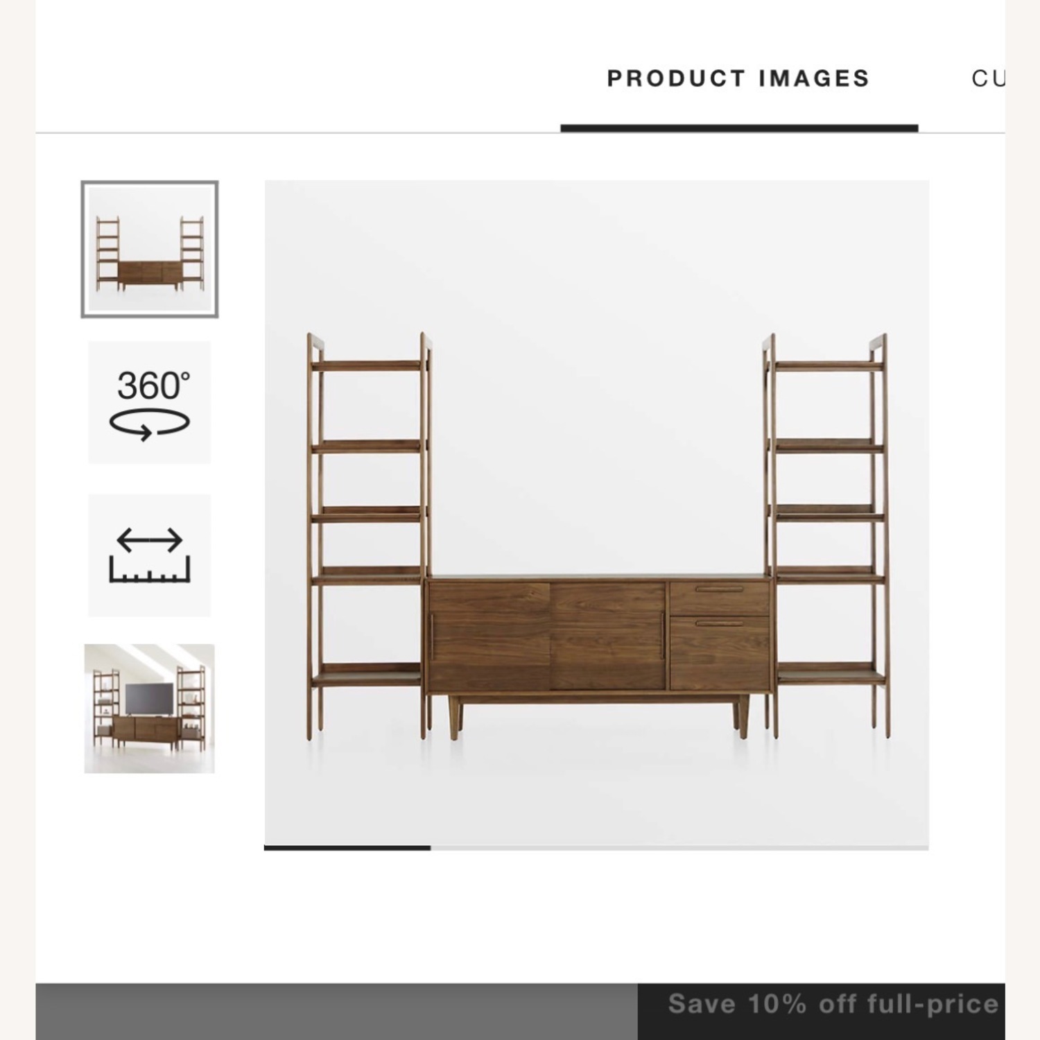 Crate & Barrel Tate Walnut Media Storage & desk - image-5