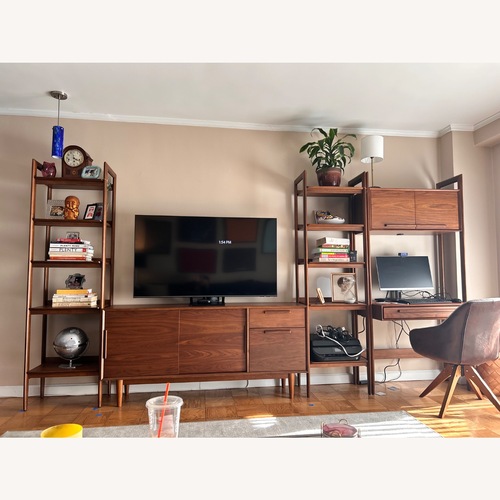 Used Crate & Barrel Tate Walnut Media Storage & desk for sale on AptDeco