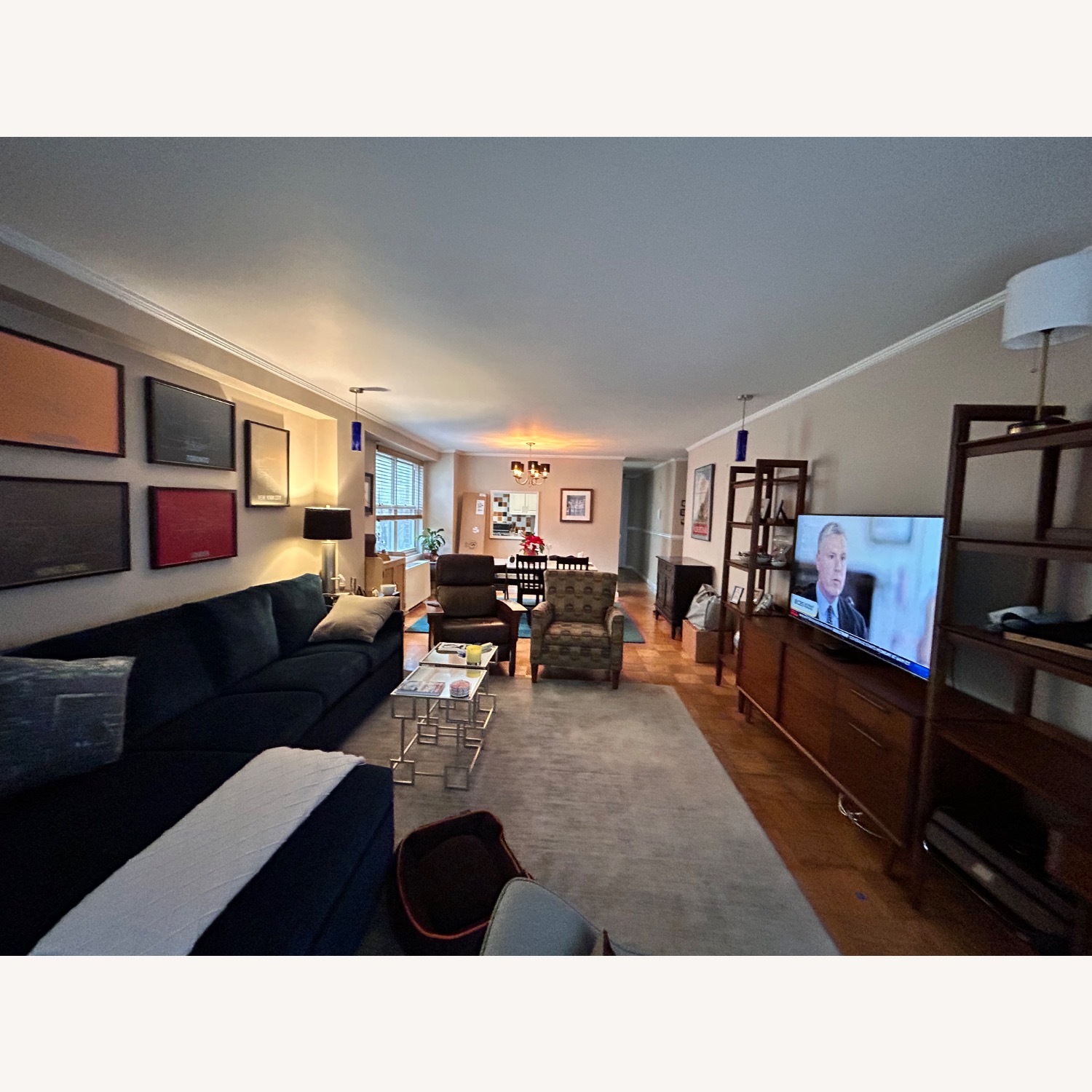 Crate & Barrel Tate Walnut Media Storage & desk - image-3