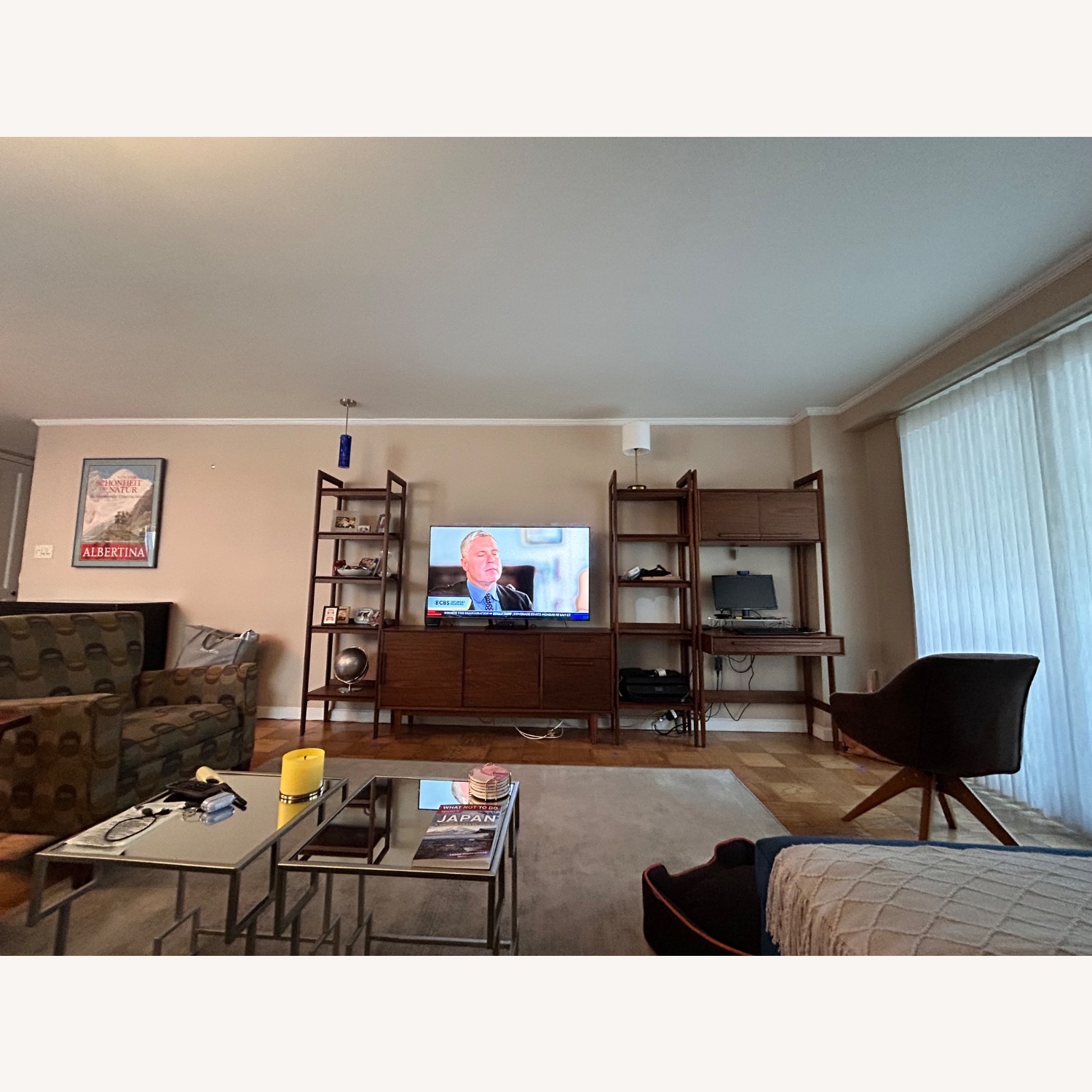 Crate & Barrel Tate Walnut Media Storage & desk - image-4