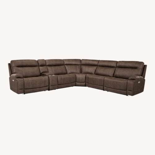 Used Raymour & Flanigan Gates Dark Brown 3+ Piece Sectional for sale on AptDeco