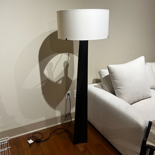 Used Crate & Barrel Isla Black Metal Floor Lamp for sale on AptDeco