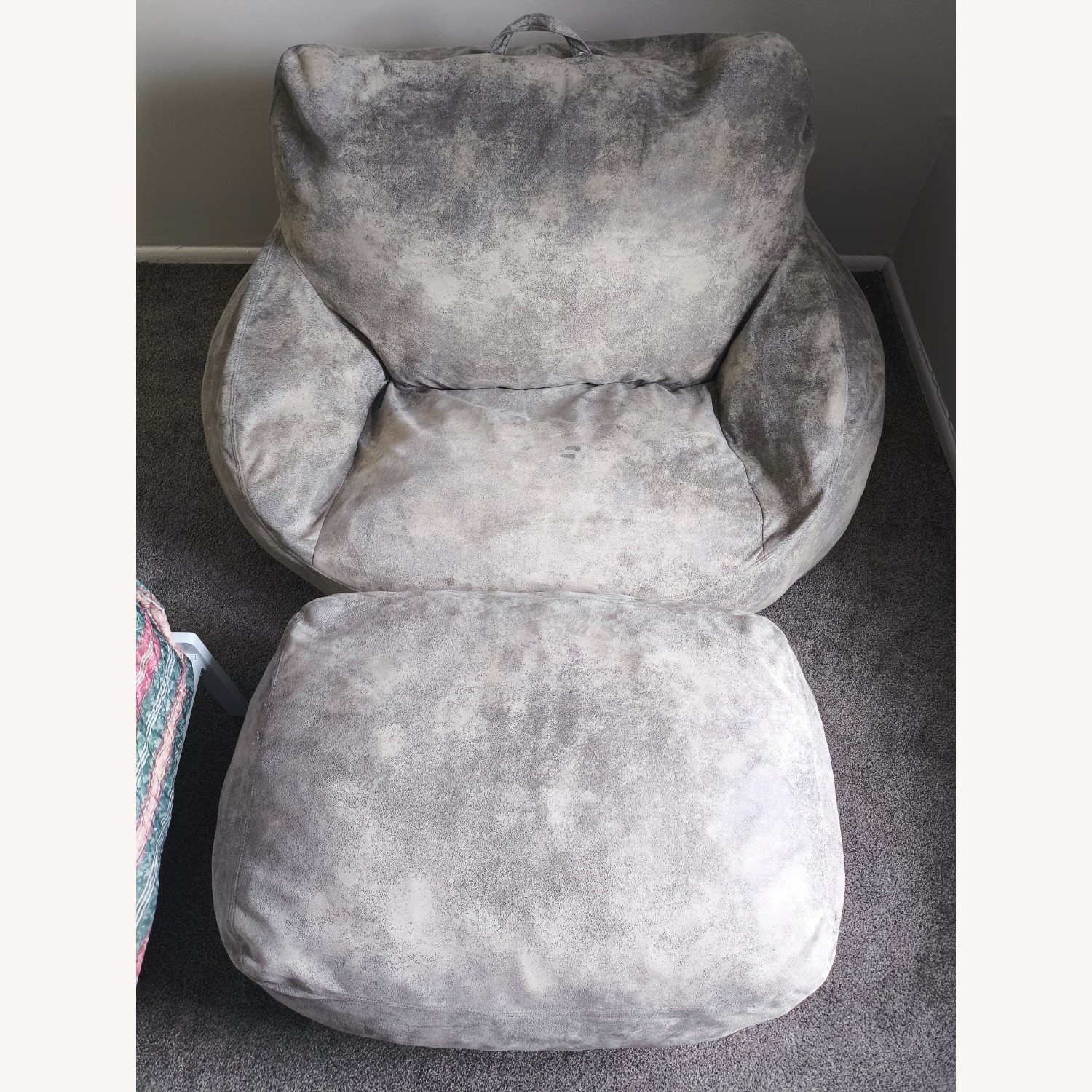Light Gray Fabric Loveseat and Ottoman - image-2