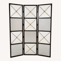 Vintage Trifold Mirror Room Divider 