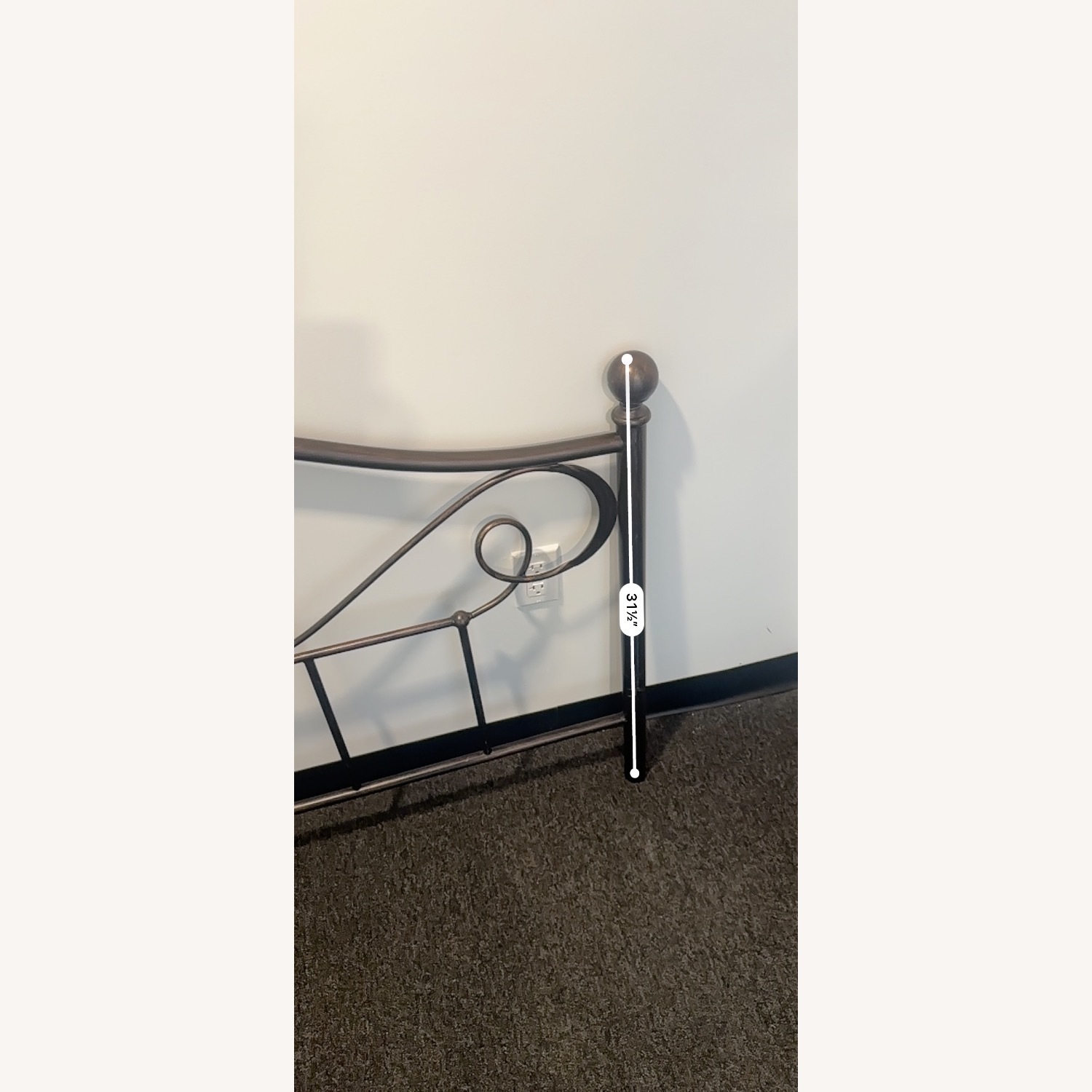 Dark Brown Metal Headboard + Bed Frame  - image-4