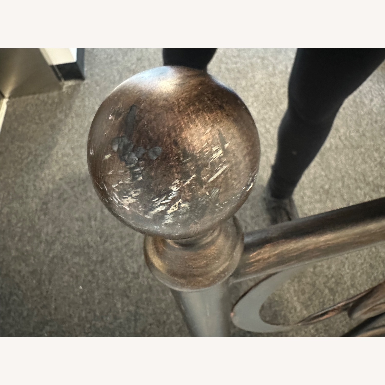 Dark Brown Metal Headboard + Bed Frame  - image-5