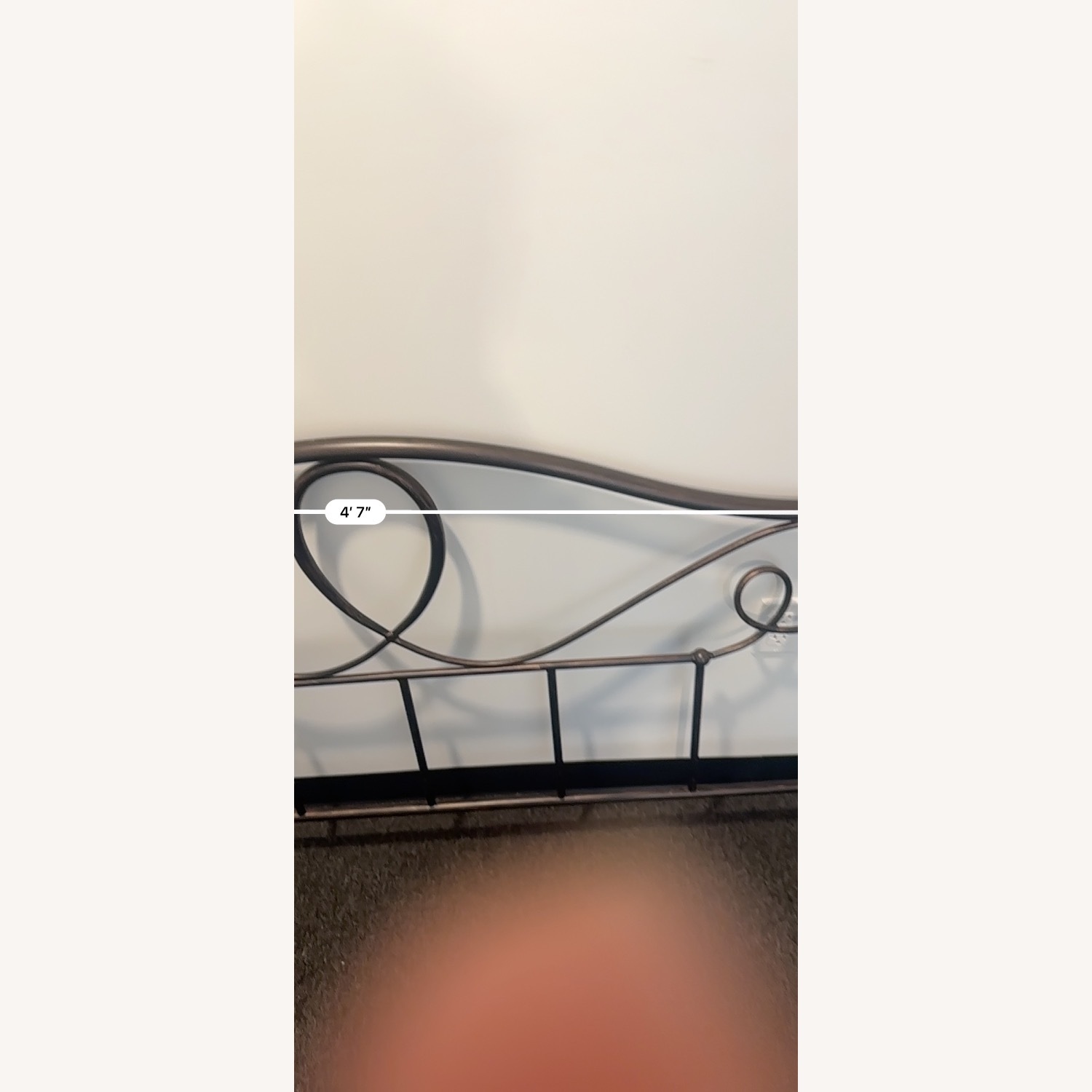 Dark Brown Metal Headboard + Bed Frame  - image-3