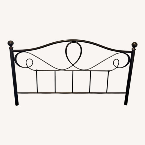 Used Dark Brown Metal Headboard + Bed Frame  for sale on AptDeco