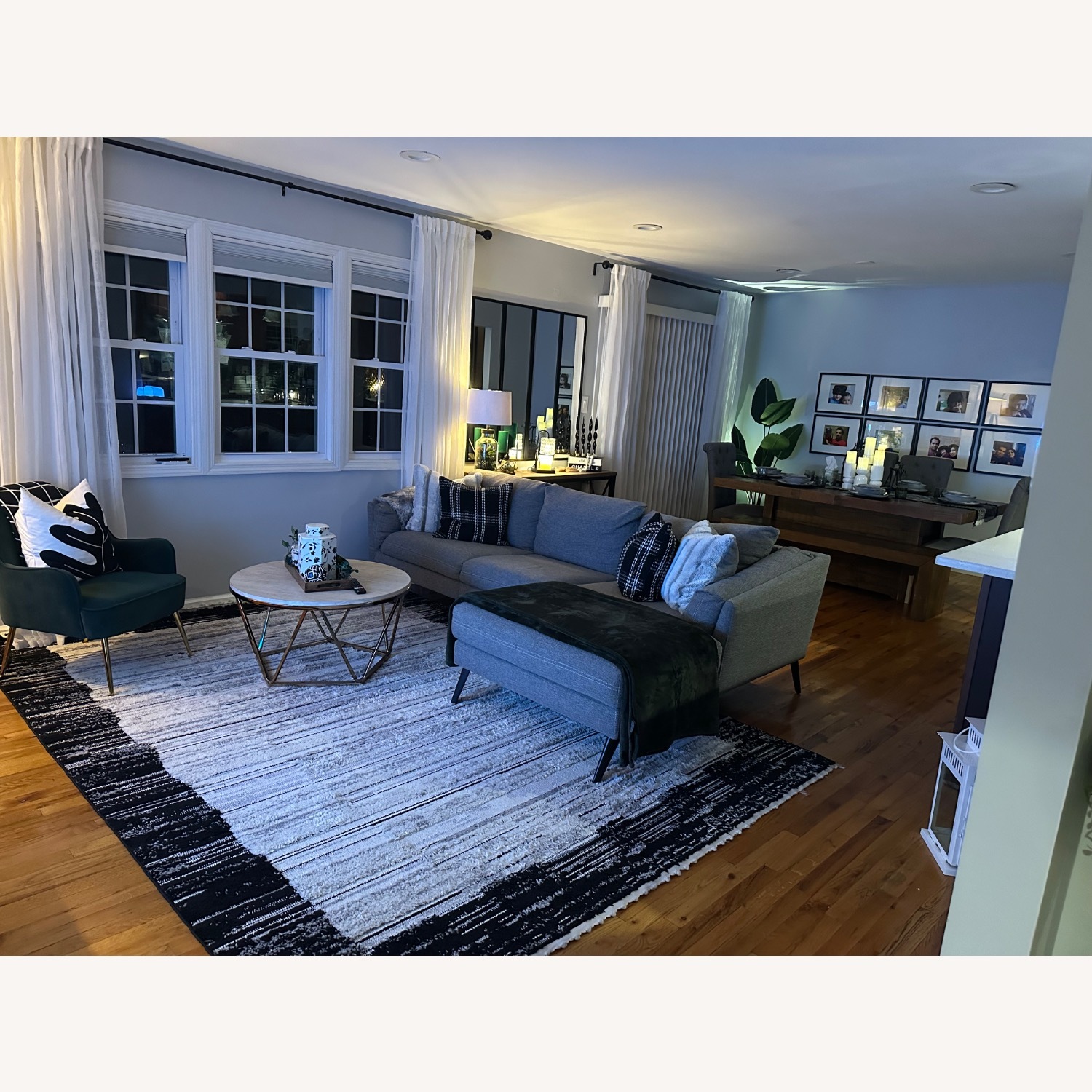 Macy's Neriah Grey Sectional Sofa Left Arm Chaise - image-4