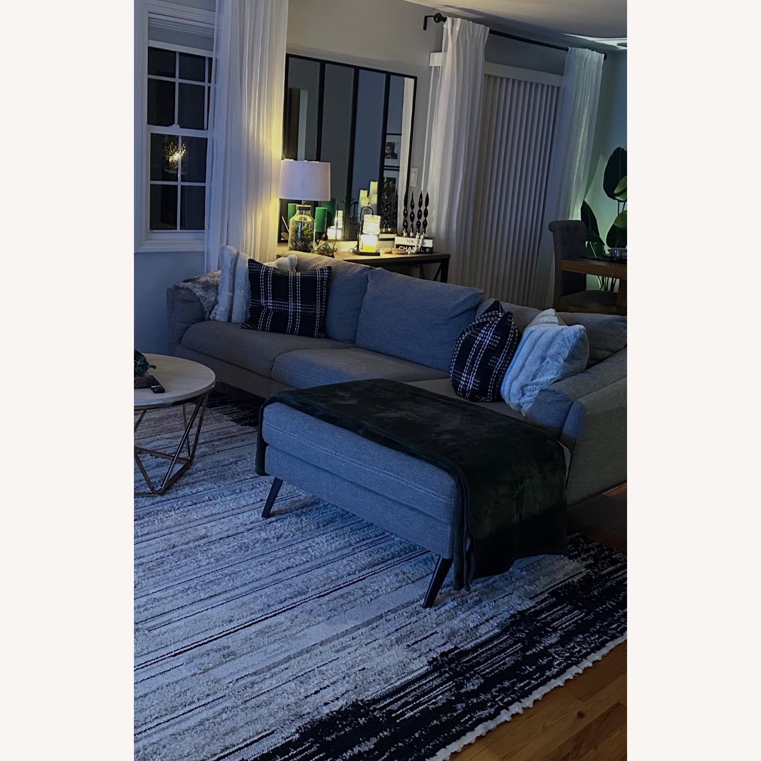 Macy's Neriah Grey Sectional Sofa Left Arm Chaise - image-6