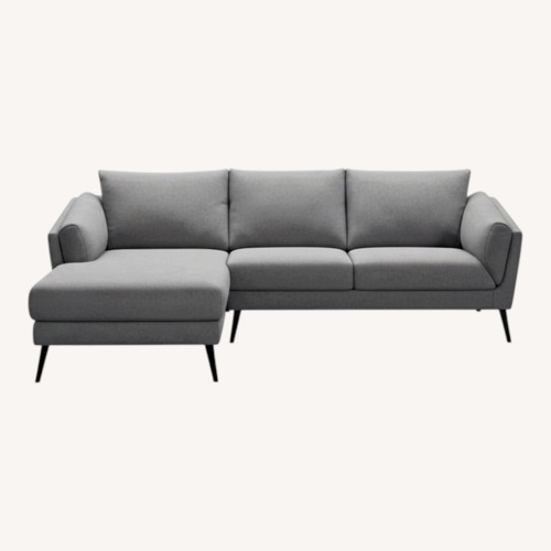 Used Macy's Neriah Grey Sectional Sofa Left Arm Chaise for sale on AptDeco
